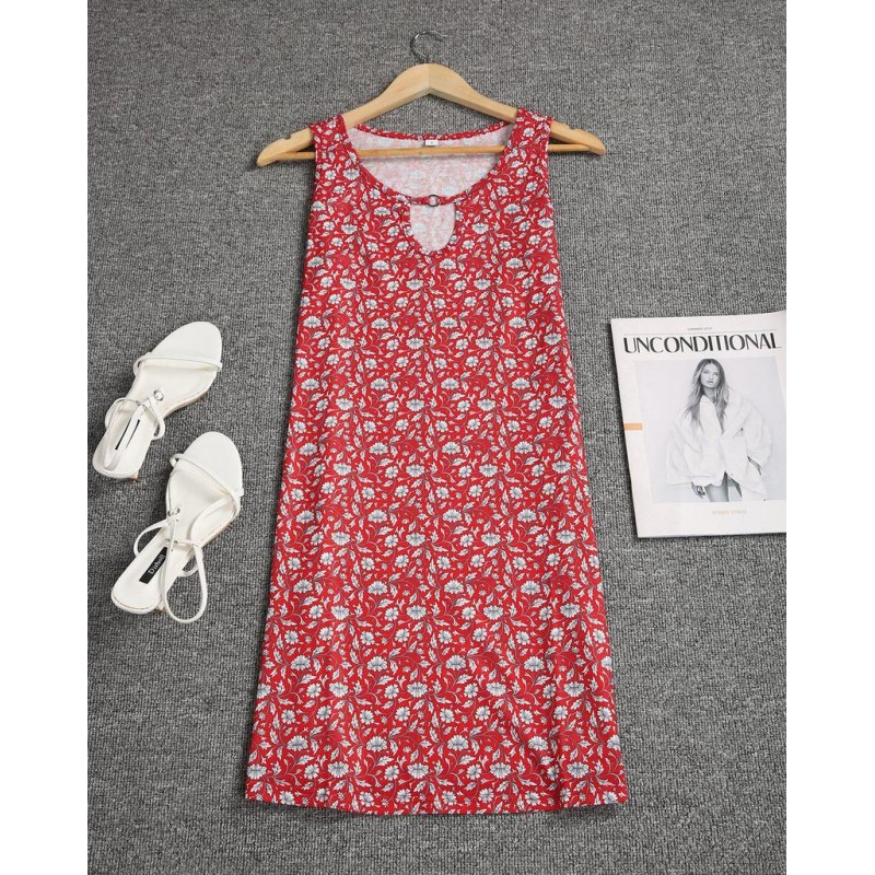 Stylish Sleeveless Print Mini Dress