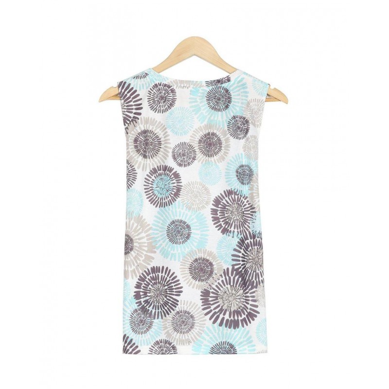 Casual V-Neck Print Sleeveless Top