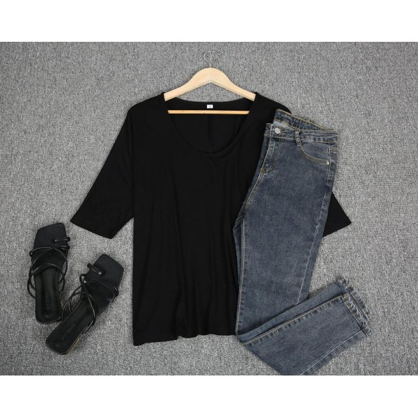 Classy Plain 3/4 Sleeve Top