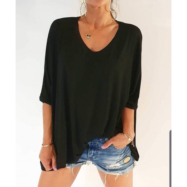 Classy Plain 3/4 Sleeve Top