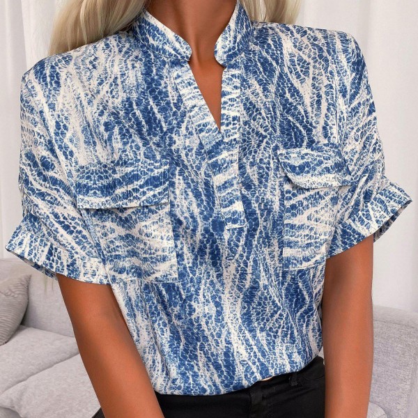 Retro Print Short Sleeve Top