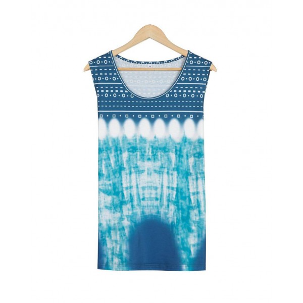 Comfy Print Round Neck Sleeveless Top