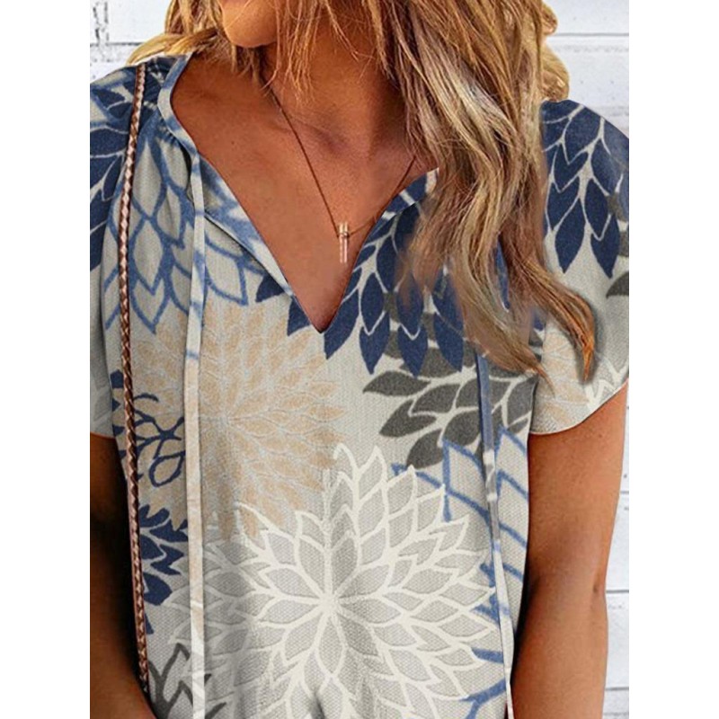 Classy Print V-Neck Sleeveless Top