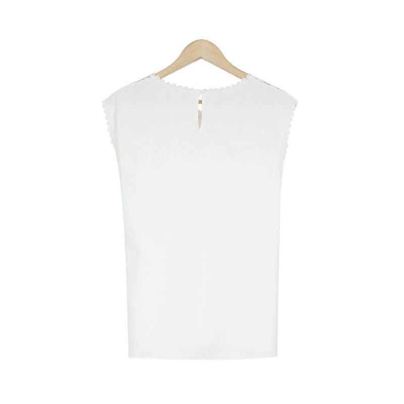 Classy White Plain Sleeveless Top