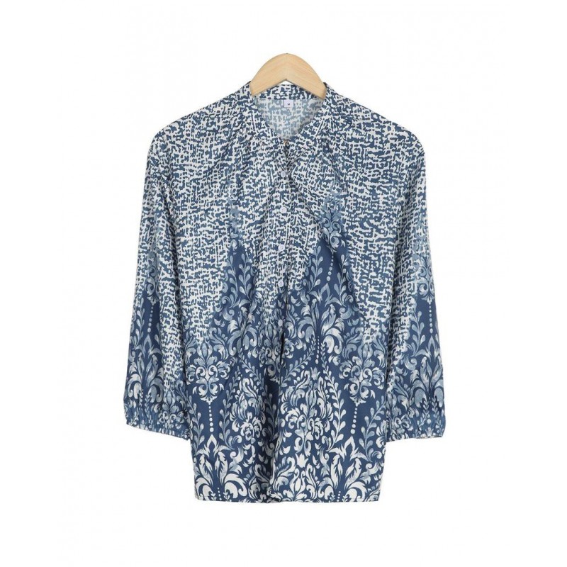 Retro Print 3/4 Sleeve Shirt