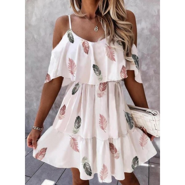 Youthful Print Short Sleeve Mini Dress