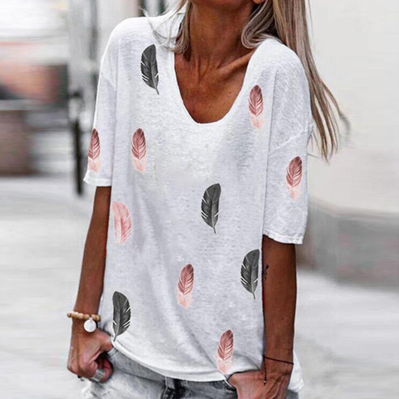 Basic Print 3/4 Sleeve Top