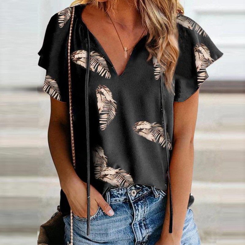 Casual Print Short Sleeve Top