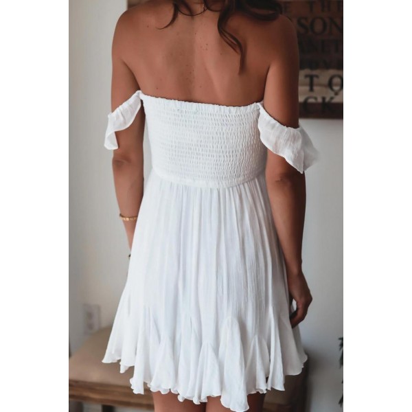 Sweet White Sleeveless Mini Dress