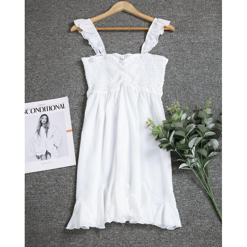 Sweet White Sleeveless Mini Dress