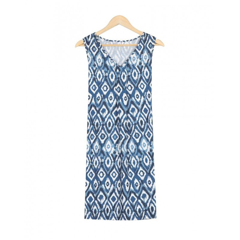 Retro Print Sleeveless Mini Dress