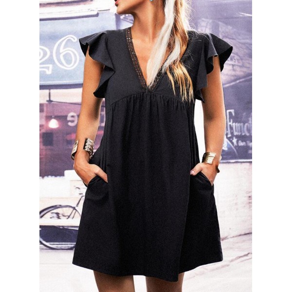 Classy Plain Sleeveless Mini Dress