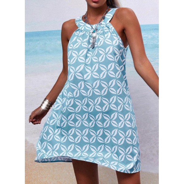 Fresh Print Sleeveless Mini Dress