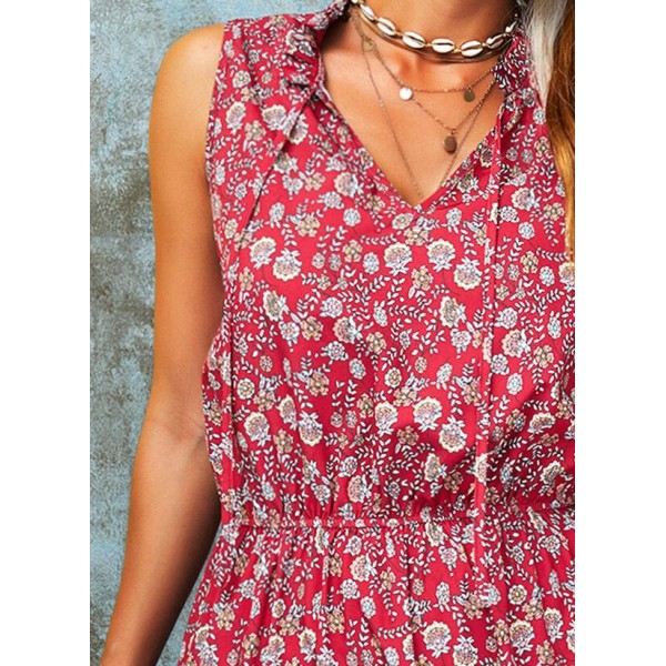 Showy Print Sleeveless Mini Dress