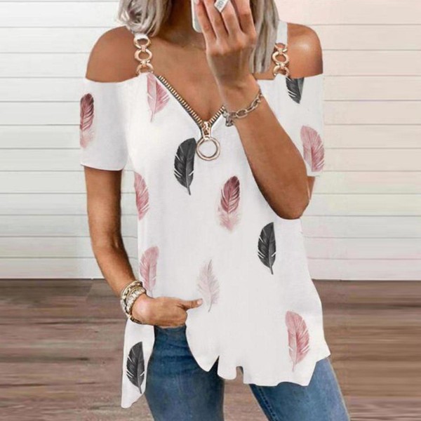 Chic Print Short Sleeve Top