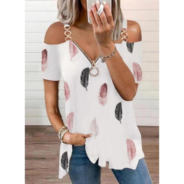 Chic Print Short Sleeve Top