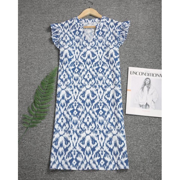 Groovy Print Short Sleeve Mini Dress