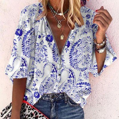 Stylish Print Long Sleeve Top