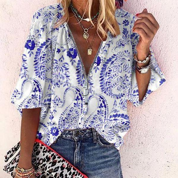 Stylish Print Long Sleeve Top