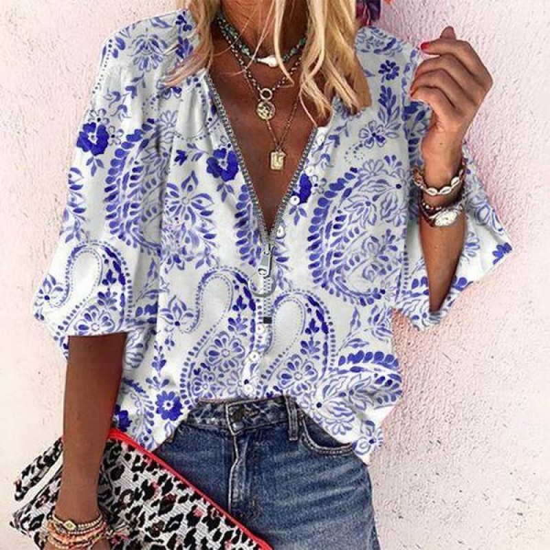 Stylish Print Long Sleeve Top