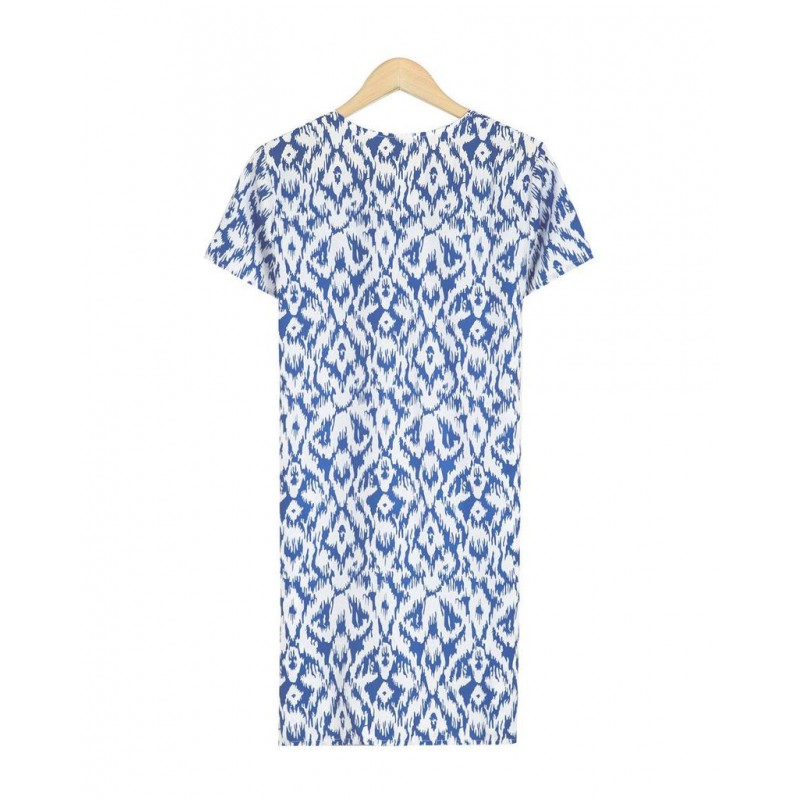 Fresh Print Short Sleeve Mini Dress