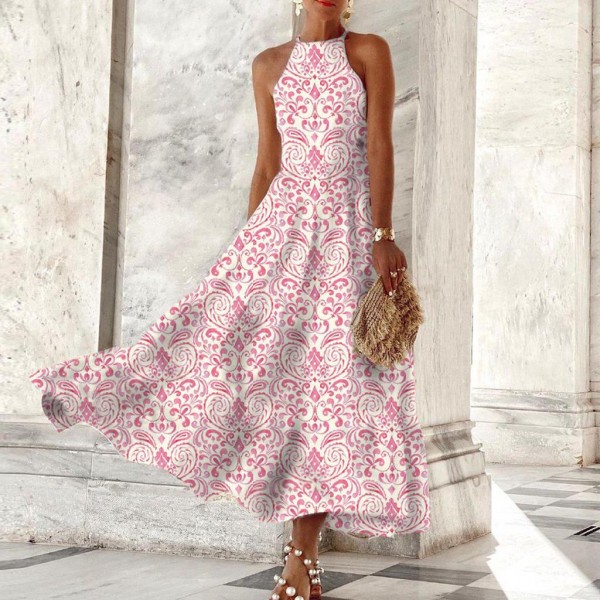 Attractive Print Sleeveless Maxi Dress