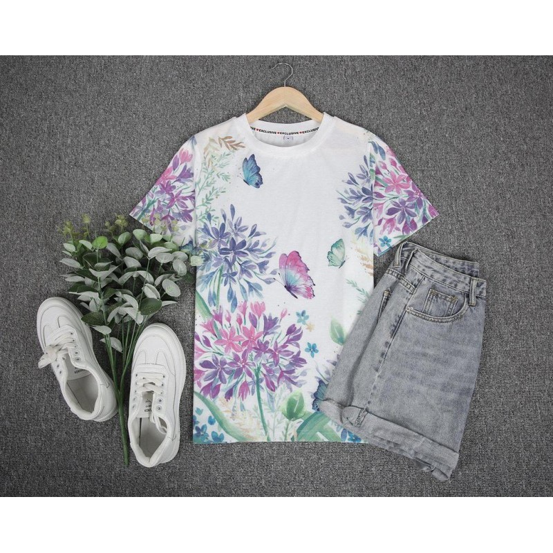 Elegant Printed Short Sleeve Top