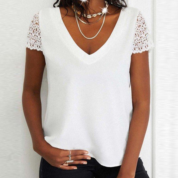 Simple White Short Sleeve Top