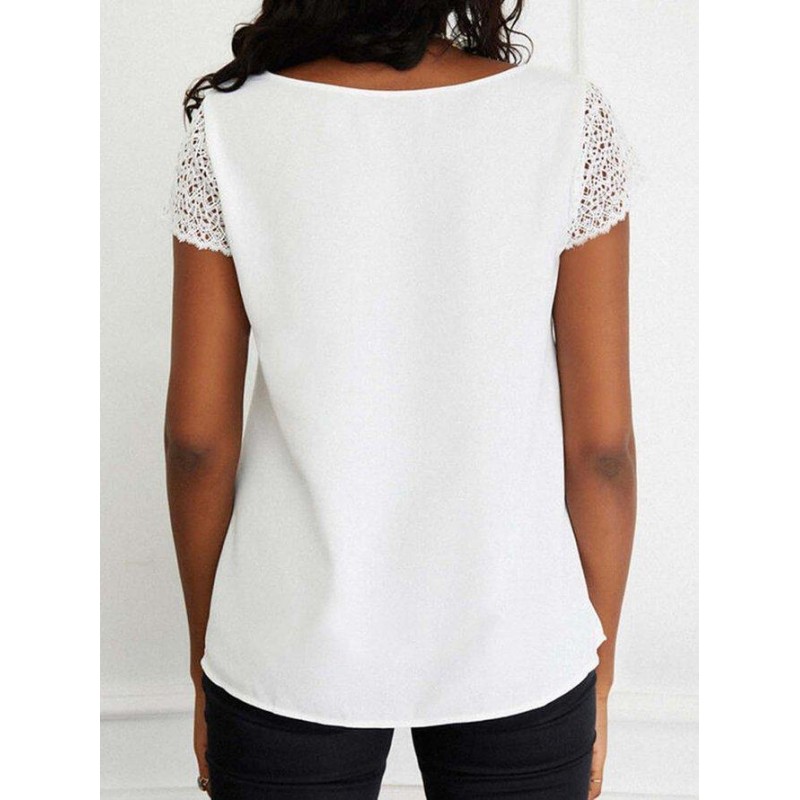 Simple White Short Sleeve Top