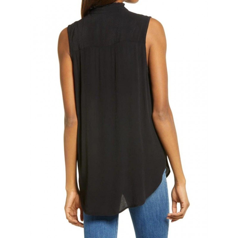 Classy Black V-Neck Sleeveless Top