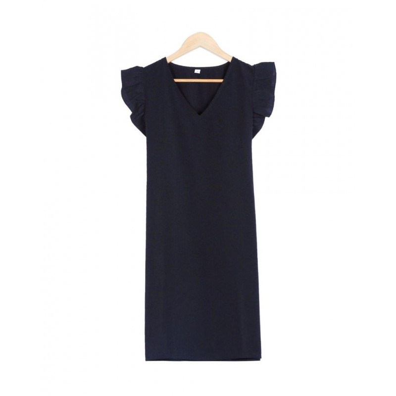 Temperament Black Sleeveless Mini Dress