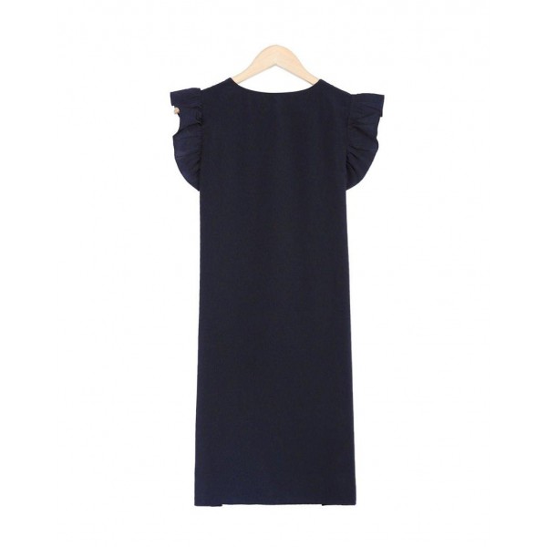 Temperament Black Sleeveless Mini Dress