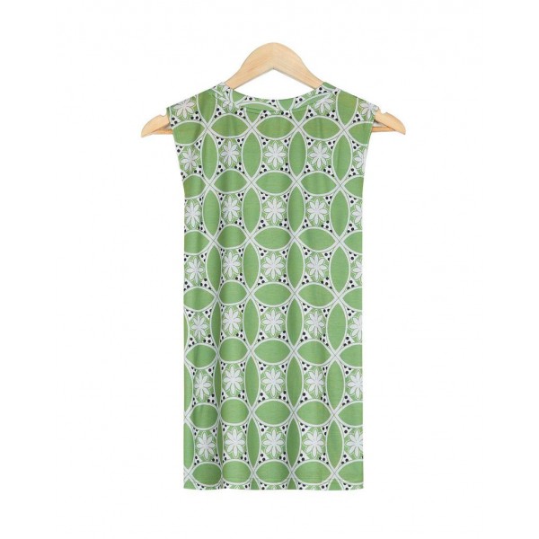 Fresh Round Neck Print Sleeveless Top