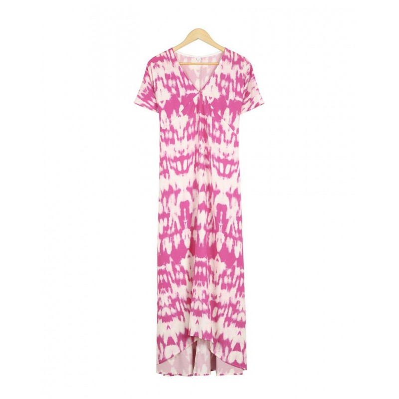 Temperament Print Short Sleeve Maxi Dress