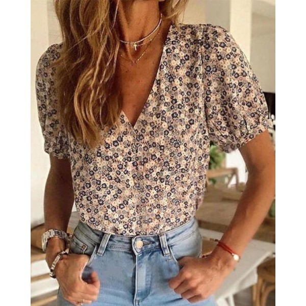 Stylish Print Short Sleeve Top