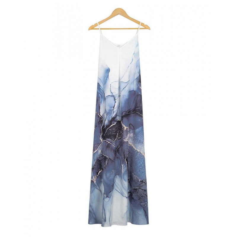 Modern Sleeveless Print Maxi Dress