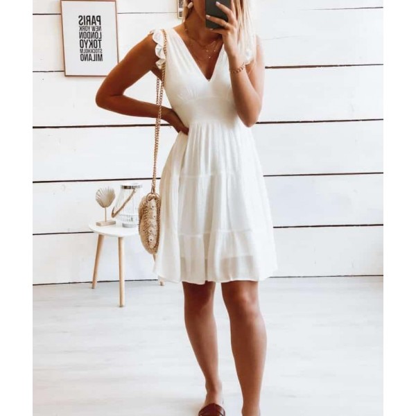 Vintage Plain Sleeveless Mini Dress