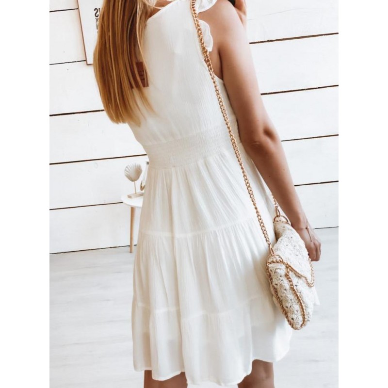 Vintage Plain Sleeveless Mini Dress