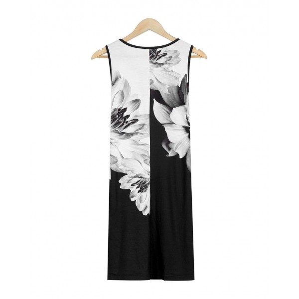 Elegant Print Sleeveless Mini Dress