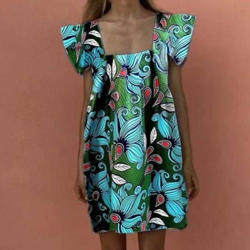 Retro Print Sleeveless Mini Dress