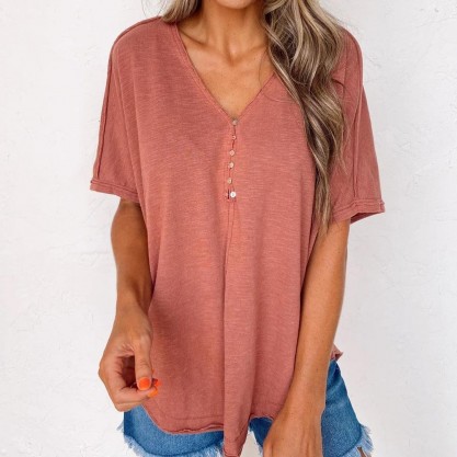 Basic Plain Short Sleeve Top