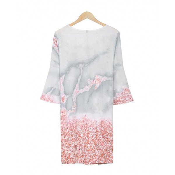 Abstract Pink Print Loose Mini Dress