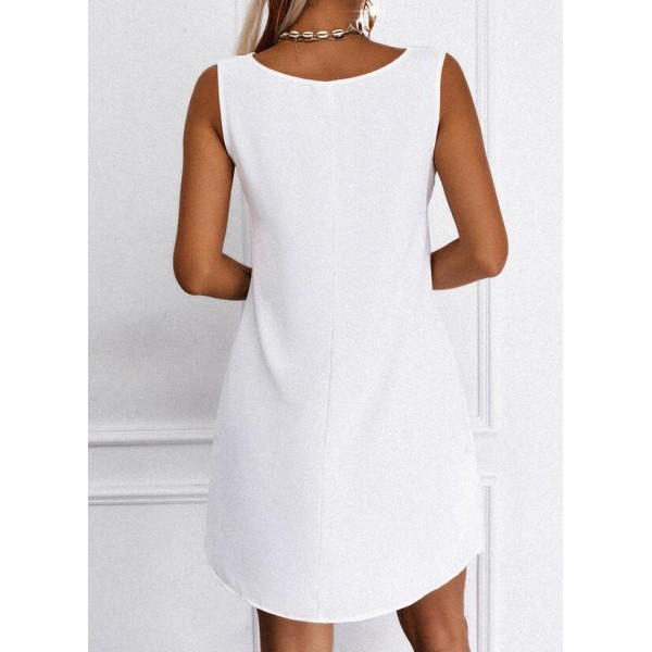 Classy Plain Sleeveless Mini Dress