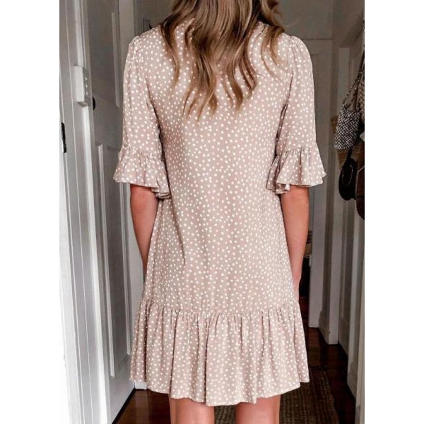 Classy Print Short Sleeve Mini Dress