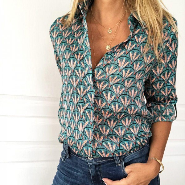 Modern Print Long Sleeve Shirt