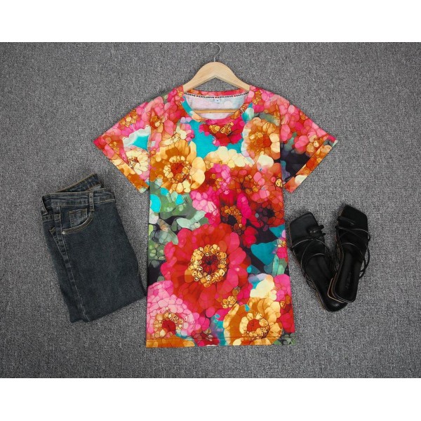 Attractive Print Short Sleeve Top