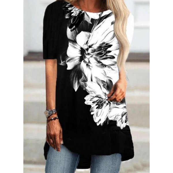 Basic Print Short Sleeve Top