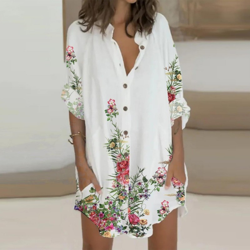 Youthful Print Short Sleeve Mini Dress