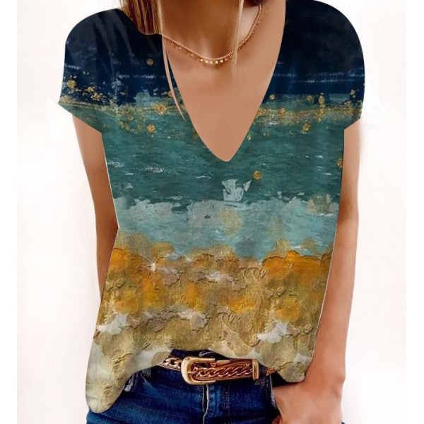 Sanctuary Print V-Neck Top