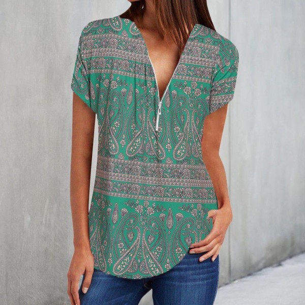 Modern Print Short Sleeve Top